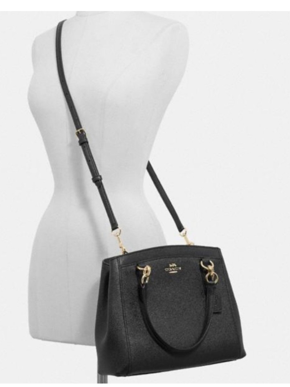 Coach Minetta Black Pebbled Leather Satchel